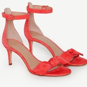 Ann Taylor Erica Bow Coral Suede Bow Sandals